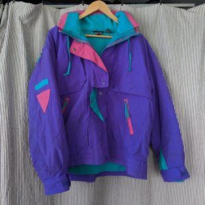 1980s vintage purple ski winter jacket eighties